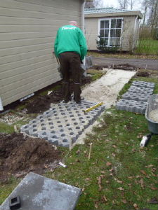 aanleg nieuwe parkeerplaats chalet 222